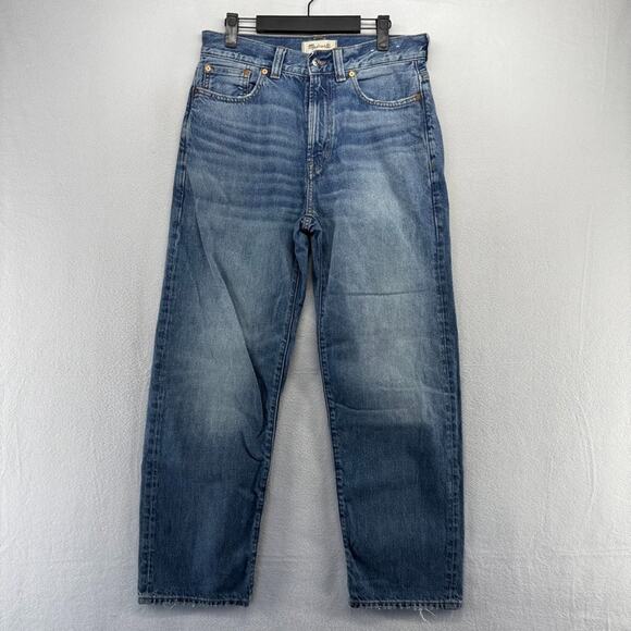 Madewell Jeans Men's 30x30 Blue The 1991 Loose Straight Faded Whisker 5 Pocket - Picture 1 of 11
